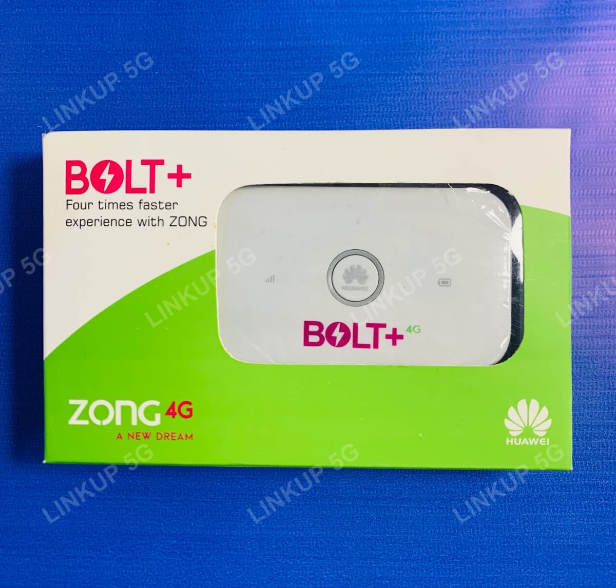Zong 4G Bolt+ Huawei E5573 retail box, front view